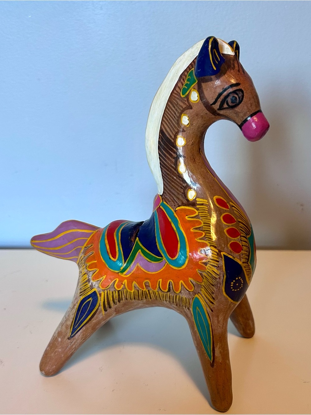 Vintage Mexican Pottery Horse Coin Bank
Folk Art
